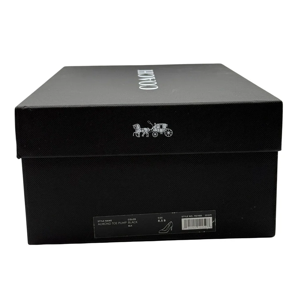 Coach FG1485 Womens Black Patent Leather Round Toe Stiletto Heel Pumps Size 8.5B - Picture 11 of 12